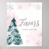 Poster Le Baby shower D'Hiver Rose Froid À L'Extérieur Pr (Devant)