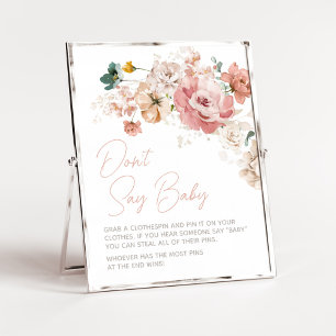 Poster Le Baby shower Fleur sauvage du printemps ne dit p