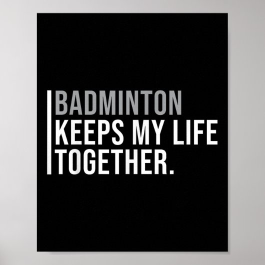 Poster Le badminton appelle déclin accepter la plaisanter (Devant)