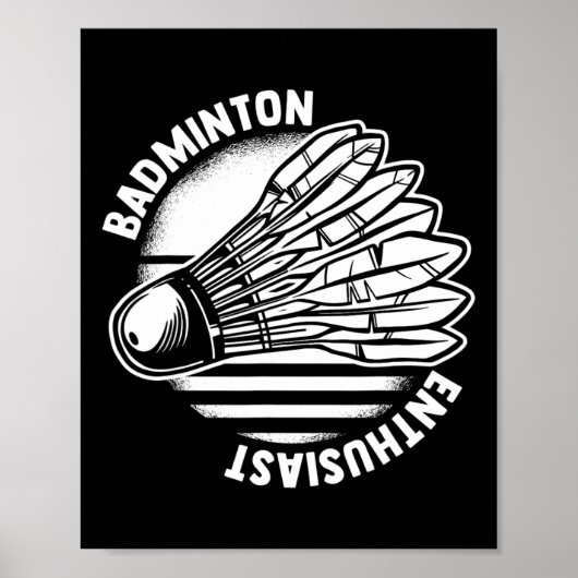 Poster Le Badminton Enthousiast Shuttle Badminton Racket (Devant)