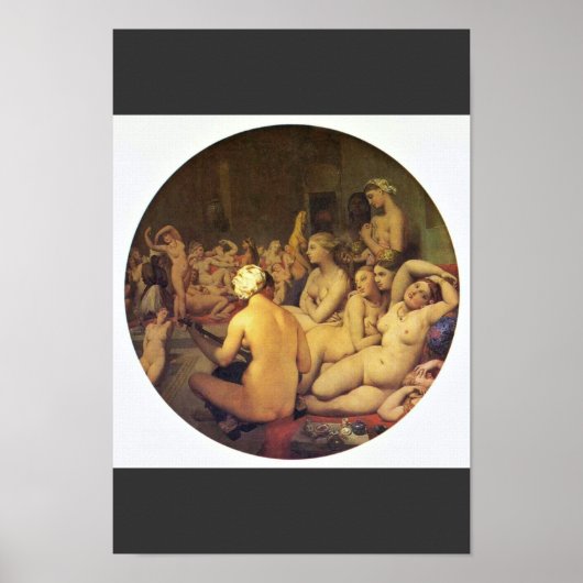 Poster Le Bain Turc (Tondo) De Ingres Jean Auguste Do (Devant)