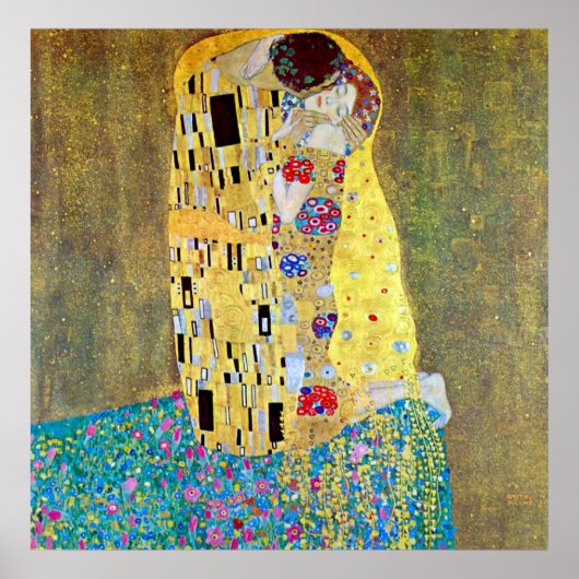 Poster Le baiser 2 par Gustav Klimt (Devant)