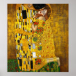 Poster Le Baiser De Gustav Klimt<br><div class="desc">The Kiss,  oil and gold leaf on canvas,  1907-1908. Österreichische Galerie Belvedere,  Vienne,  180 cm × 180 cm</div>