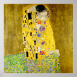 Poster Le baiser de Gustav Klimt<br><div class="desc">Dans "The Kiss" (1907/08),  ou "Der Kuss" dans l'original allemand,  basé sur lui-même et son amant Emilie,  "The Kiss" marque la hauteur de la période d'or et devient l'emblème de la sécession.</div>