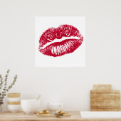 Poster Le Baiser, Lèvres Rouges (Cuisine)