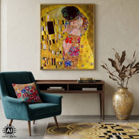 Le Baiser par Gustav Klimt, Art Nouveau Vintage
