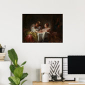 Poster Le baiser volé - Scène romantique Fragonard (Bureau à domicile)