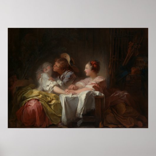 Poster Le baiser volé - Scène romantique Fragonard (Devant)