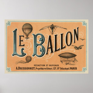 Poster Le Ballon - French aeronautical journal 1883