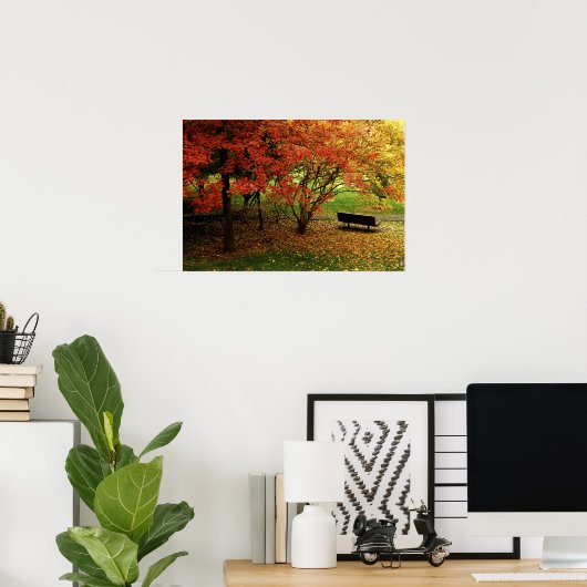 Poster Le Banc D'Automne (Bureau à domicile)