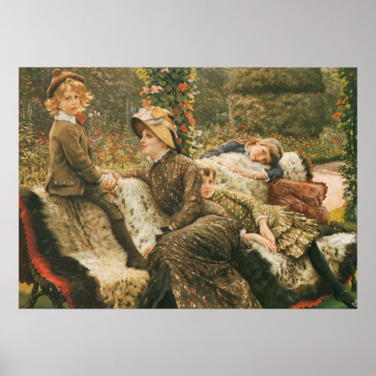 Poster Le Banc du jardin James Tissot Art (Devant)