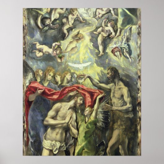 Poster Le baptême du Christ, c.1597 (huile sur toile) (Devant)