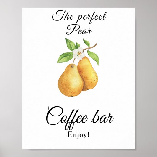 Poster Le bar à café de la douche de mariée à la poire pa (Devant)