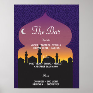 Poster Le Bar Arabian Party Signer Réception de mariage
