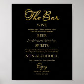 Poster Le bar élégant panneau de menu de bar de mariage à (Devant)