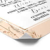 Poster Le Bar Floral Mariage Boho Florals Bohemian (Coin)