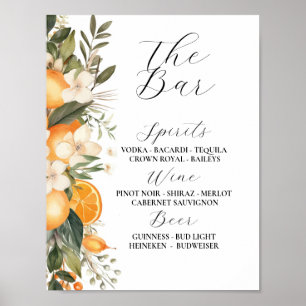 Poster Le Bar Floral Mariage Florals Oranges Citrus