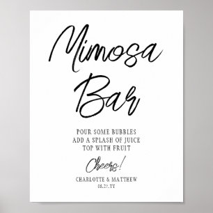 Poster Le Bar Mimosa Accueille Un Script Noir Et Écrit À 