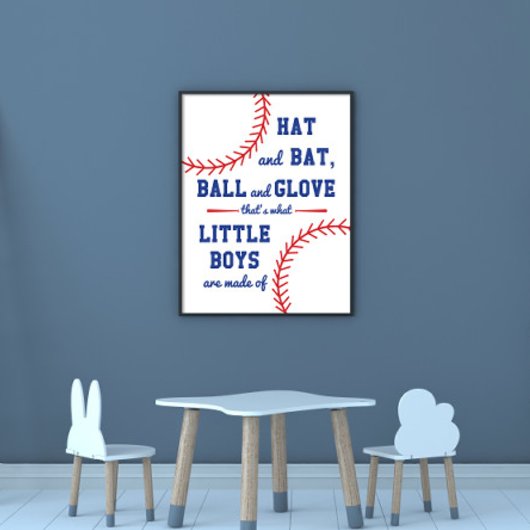 Poster Le Baseball À Thème De Quoi Les Petits Garçons Son