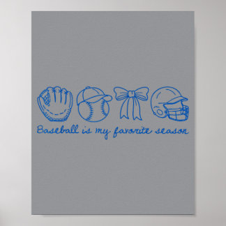 Poster Le Baseball Est Ma Saison Préférée Coquette Arc Fe