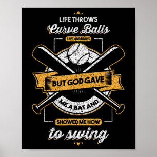 Poster Le Baseball Mais Dieu A Donné Un Don Chrétien