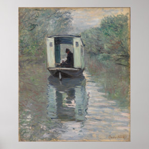Poster Le Bateau-atelier Claude Monet