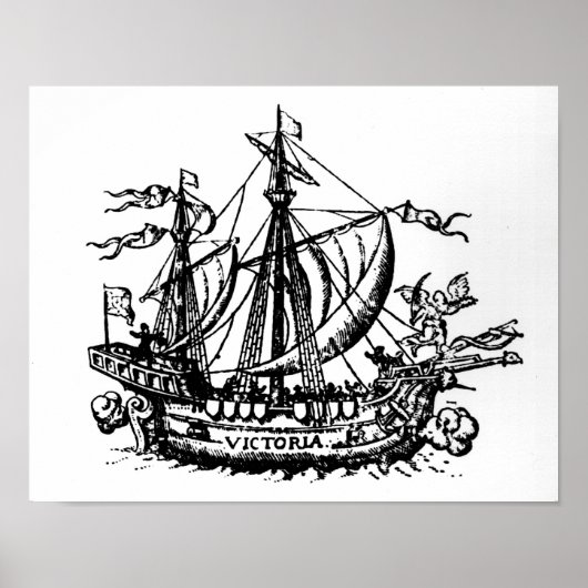 Poster Le bateau de Ferdinand Magellan 'Victoria' (Devant)