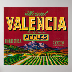 Poster Le bâti Valence Apple marquent - Watsonville, CA