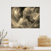 Poster Le beau rêveur flottant dans l'espace (Cuisine)