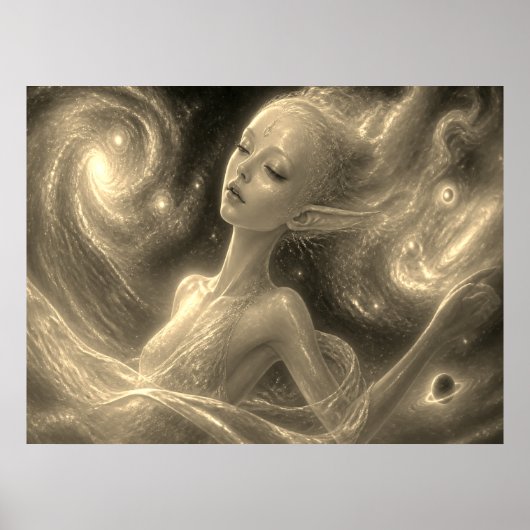 Poster Le beau rêveur flottant dans l'espace (Devant)