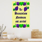 Poster Le Beaujolais Nouveau (Cuisine)