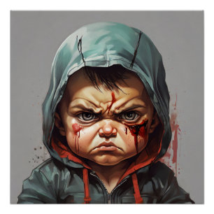 Poster le bébé en colère