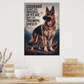 Poster Le berger allemand triomphe sur la peur (Cuisine)