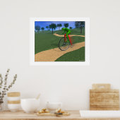 Poster Le Bicycliste avec flou (Cuisine)