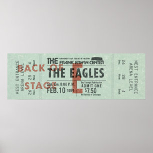 Poster Le billet de concert des Eagles – Art rock vintage