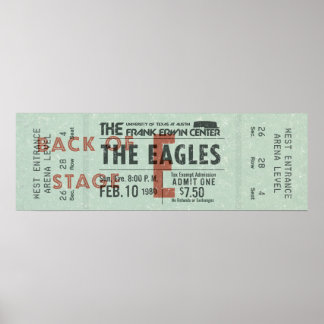 Poster Le billet de concert des Eagles – Art rock vintage