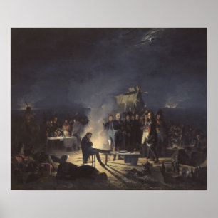 Poster Le Bivouac de Napoléon la nuit avant Wagram