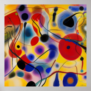 Poster Le Bleu 10 Abstrait Rencontre Rouge 6