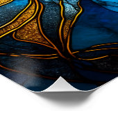 Poster Le bleu et l'élégance dorée - L'IA en hausse (Coin)