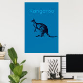 Poster Le Blue Kangaroo Modern Wall Art (Bureau à domicile)