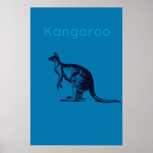 Poster Le Blue Kangaroo Modern Wall Art