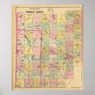 Poster Le bois de construction débarque la carte de 4