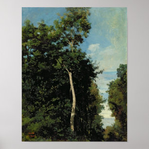 Poster Le bois sur la Côte de grâce à Honfleur