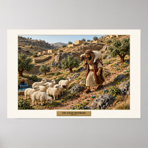 Poster Le Bon Berger — Art en briques de construction