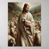 Poster Le Bon Berger Tenant Un Agneau (Devant)