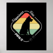 Poster Le bonheur a des pattes design (Devant)