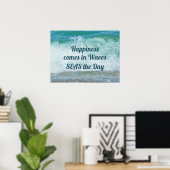 Poster Le bonheur arrive en mer des vagues (Bureau à domicile)