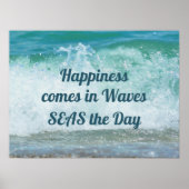 Poster Le bonheur arrive en mer des vagues (Devant)
