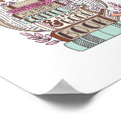 Poster Le bonheur c'est le café et les livres (Coin)