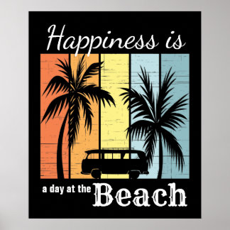 Poster Le bonheur des vacances d'été est une journée à la